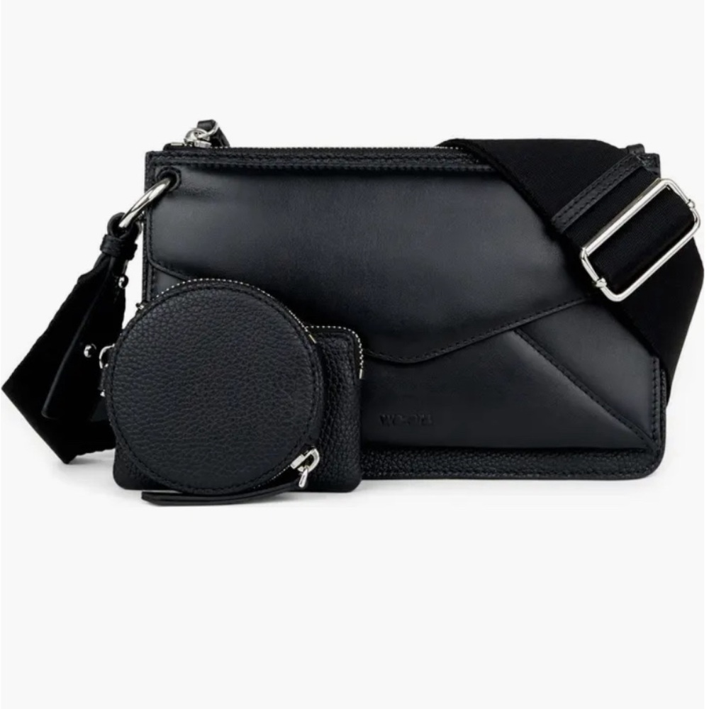 Black leather Crossbody Bag
